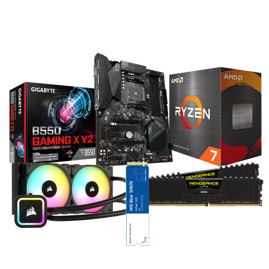 Motherboard Bundle - R7 5800x, 32gb, 1tb, B550 