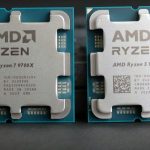 The new AMD Ryzen 7 9700X and AMD Ryzen 5 9600X CPU chips side by side